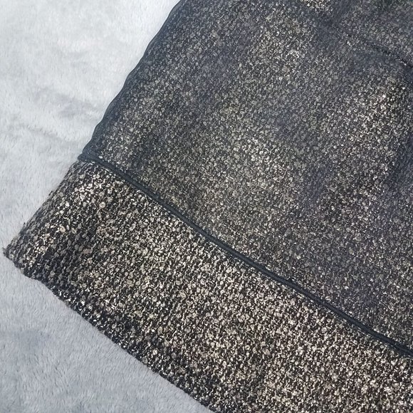 LOFT Womens Gold Black Lace Lined Wool Blend Skirt - Picture 5 of 14